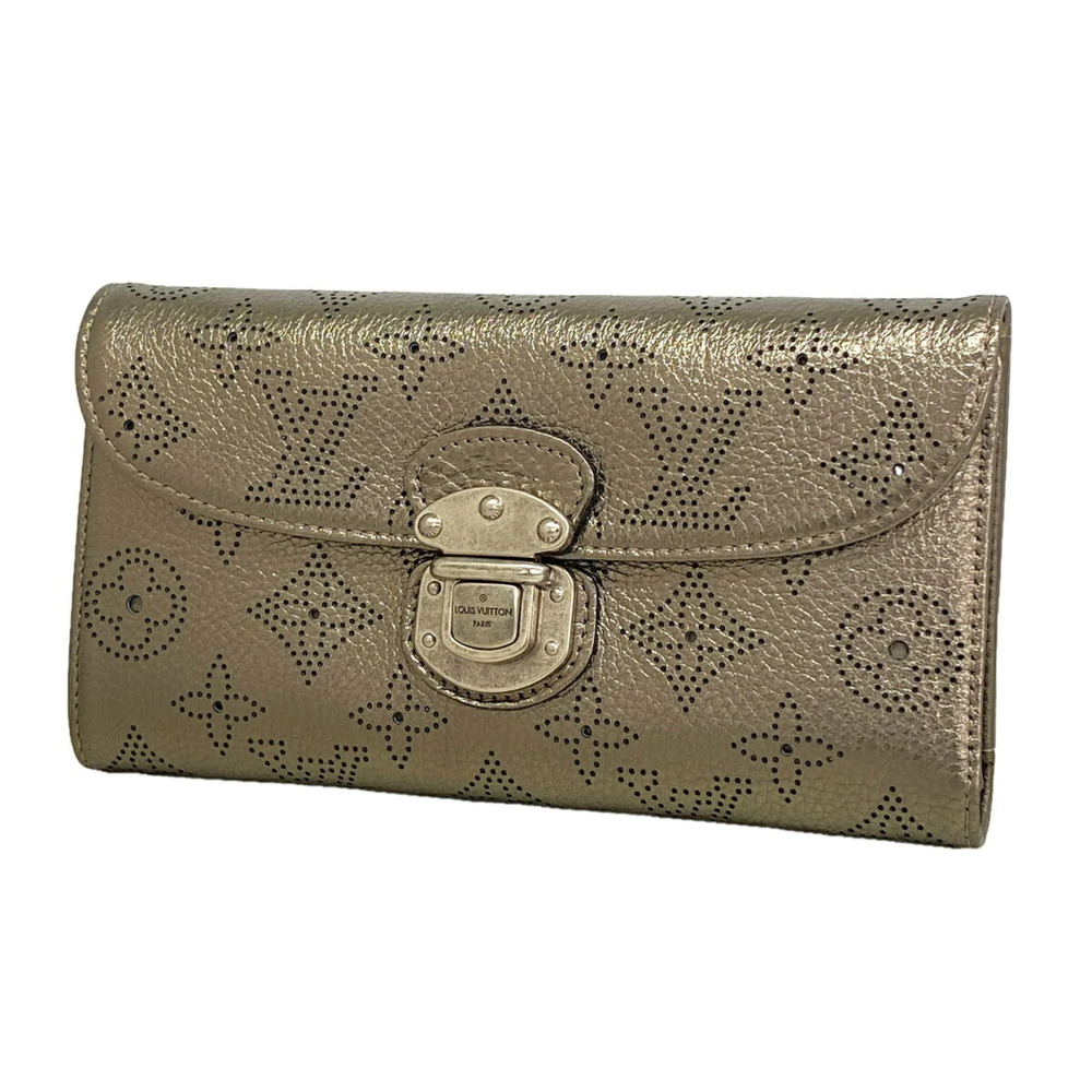 Louis Vuitton Mahina Portefeuille Amelia Tri-fold Long Wallet M95716 Bronze W...